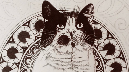 Kočičí umění vyřezávané z papíru