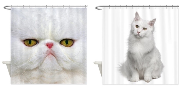 Kočičí koupelnové závěsy / Cat shower curtains