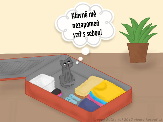 Komiks Creepy kočky: Balení s kočkou. Modrý kocouř.cz